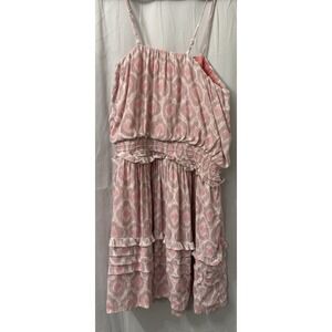 Hersy dress spaghetti straps cocktail dress Size Large Pink pattern